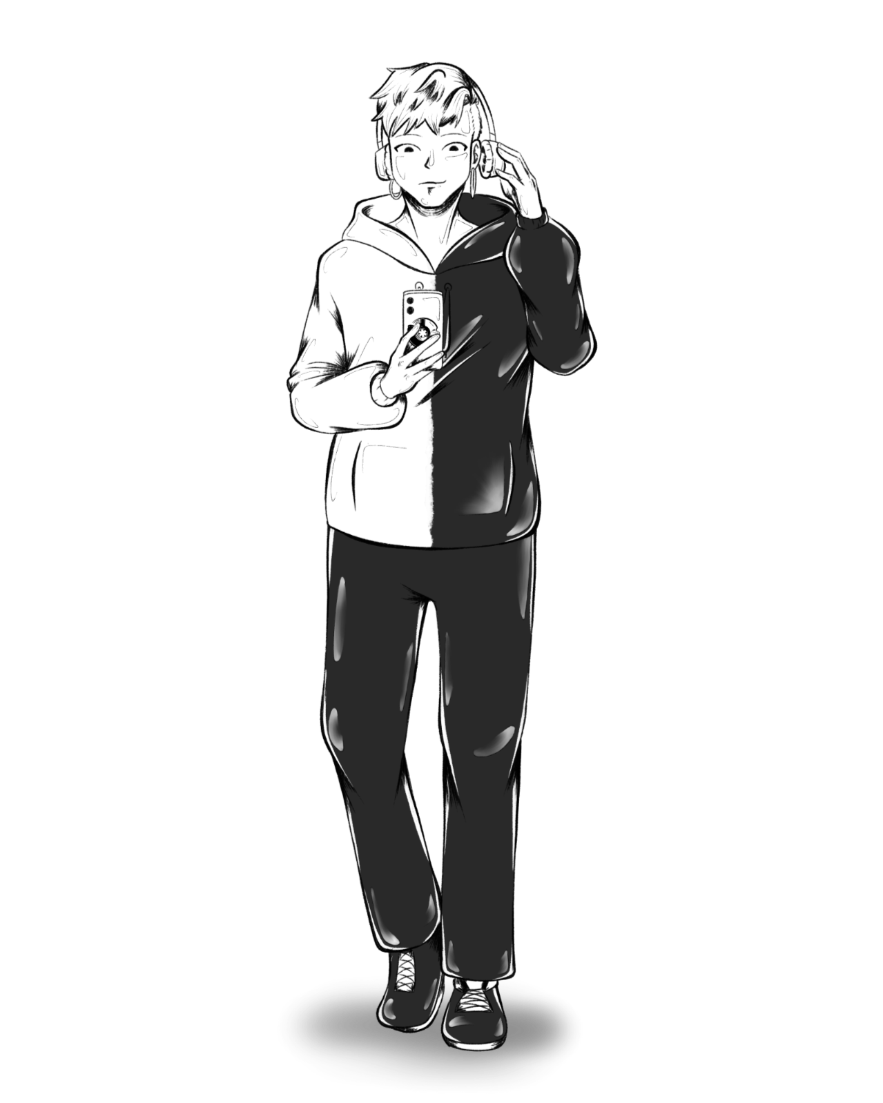 VISIV Fusion Character Fusion, a black-and-white VISIV character combining A and B
